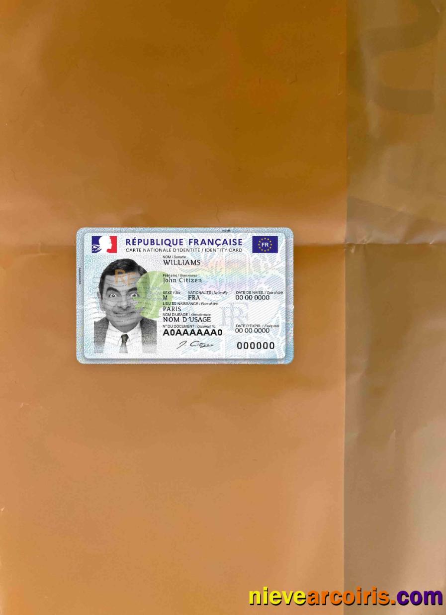 France New ID (2021 March Present) Photolook FRONT Template