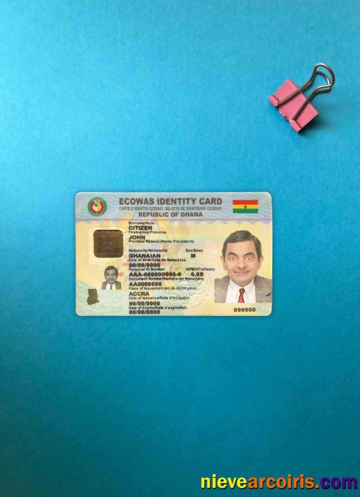 Ghana ID Photolook FRONT Template