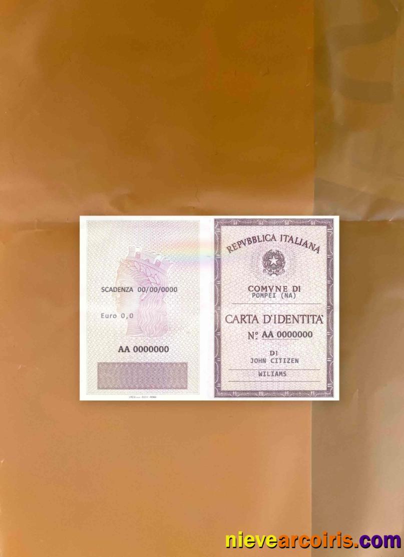 Italy Identity Card (La Carta D’Identita’ Italiana) Photolook FRONT Photolook