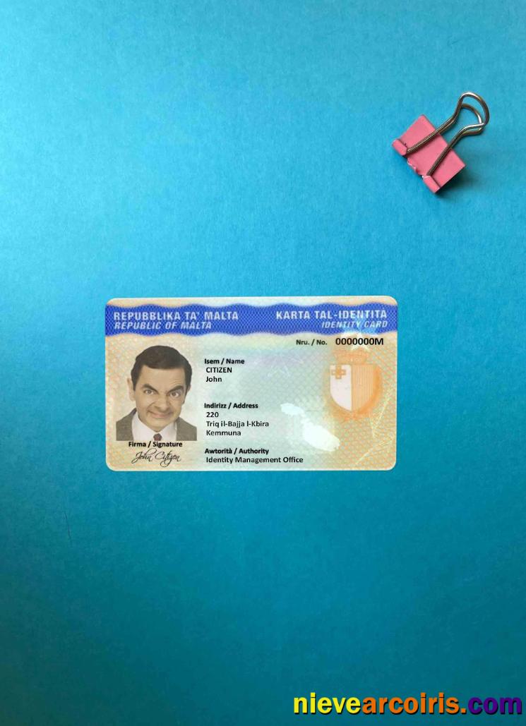 Malta ID Photolook FRONT Sample