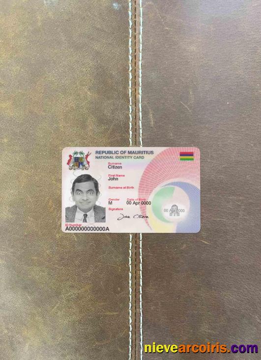 Mauritius ID Photolook FRONT Template