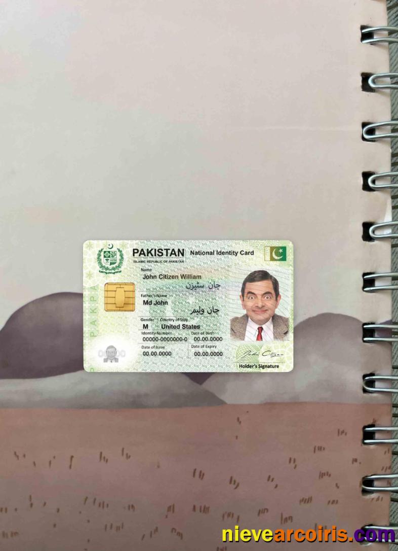 Pakistan ID Photolook FRONT Sample