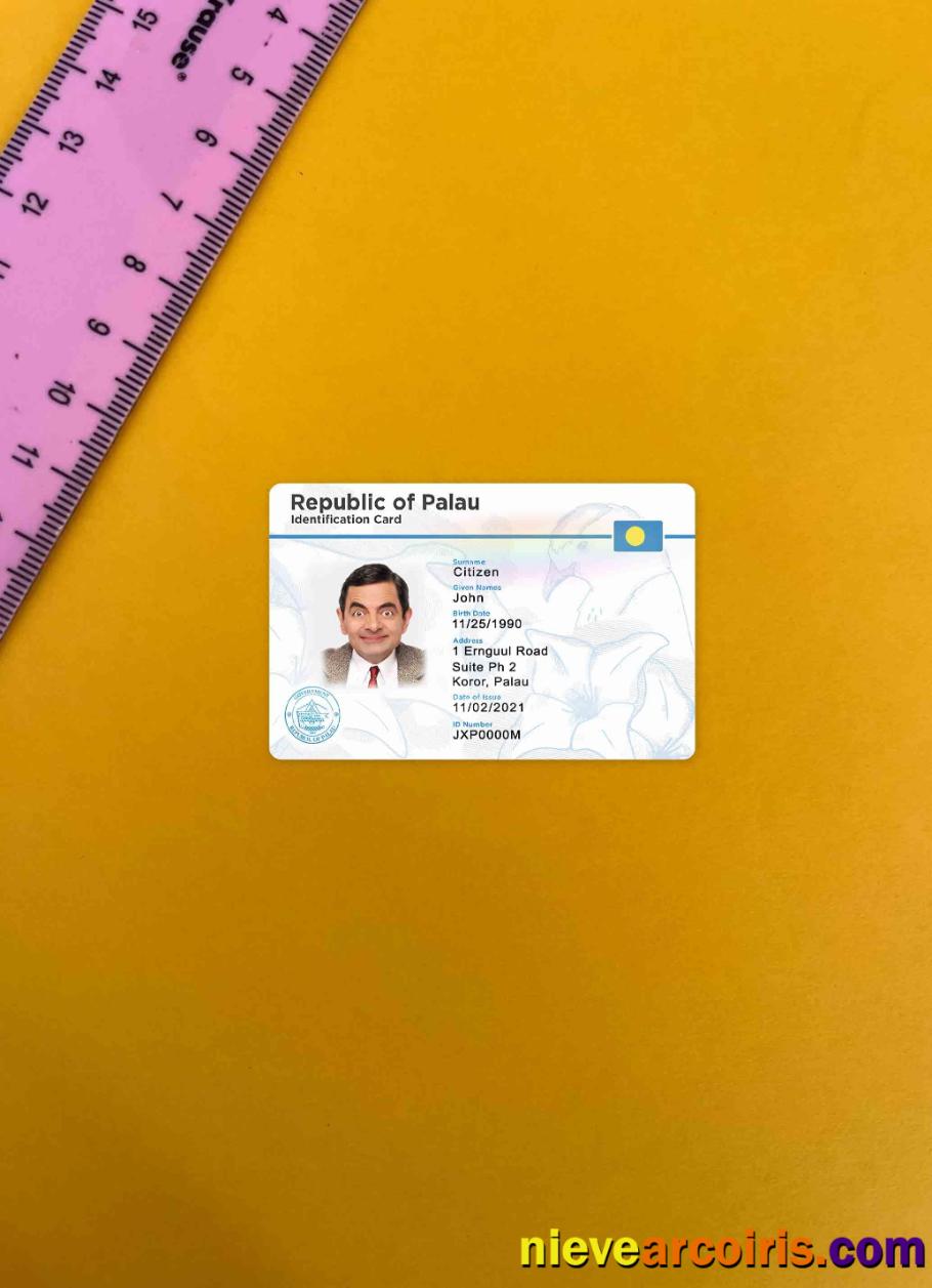 Palau ID Card Photolook FRONT Sample