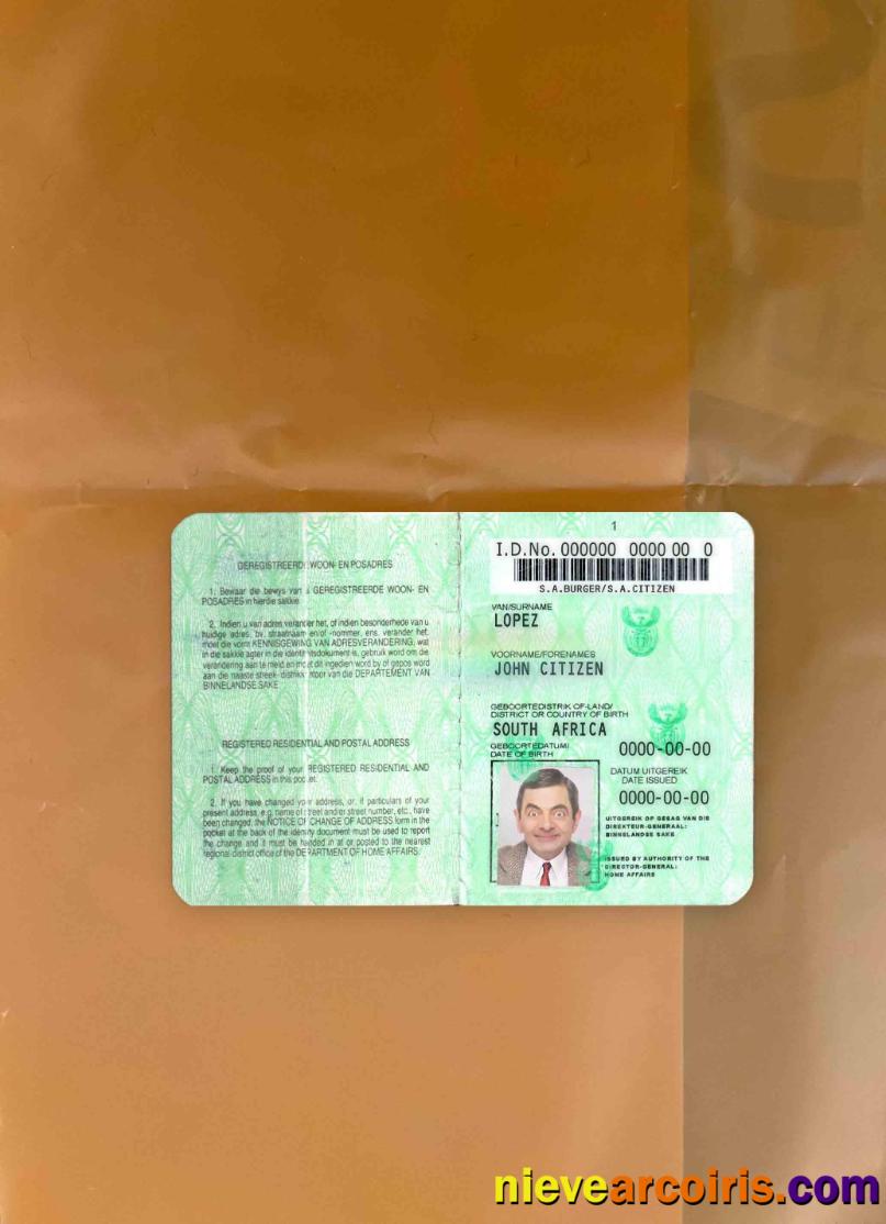 South Africa ID (1986 – 2013) Photolook Template