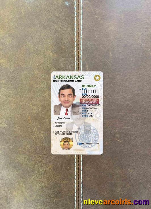 USA Arkansas ID Card Under 21 Photolook FRONT Sample