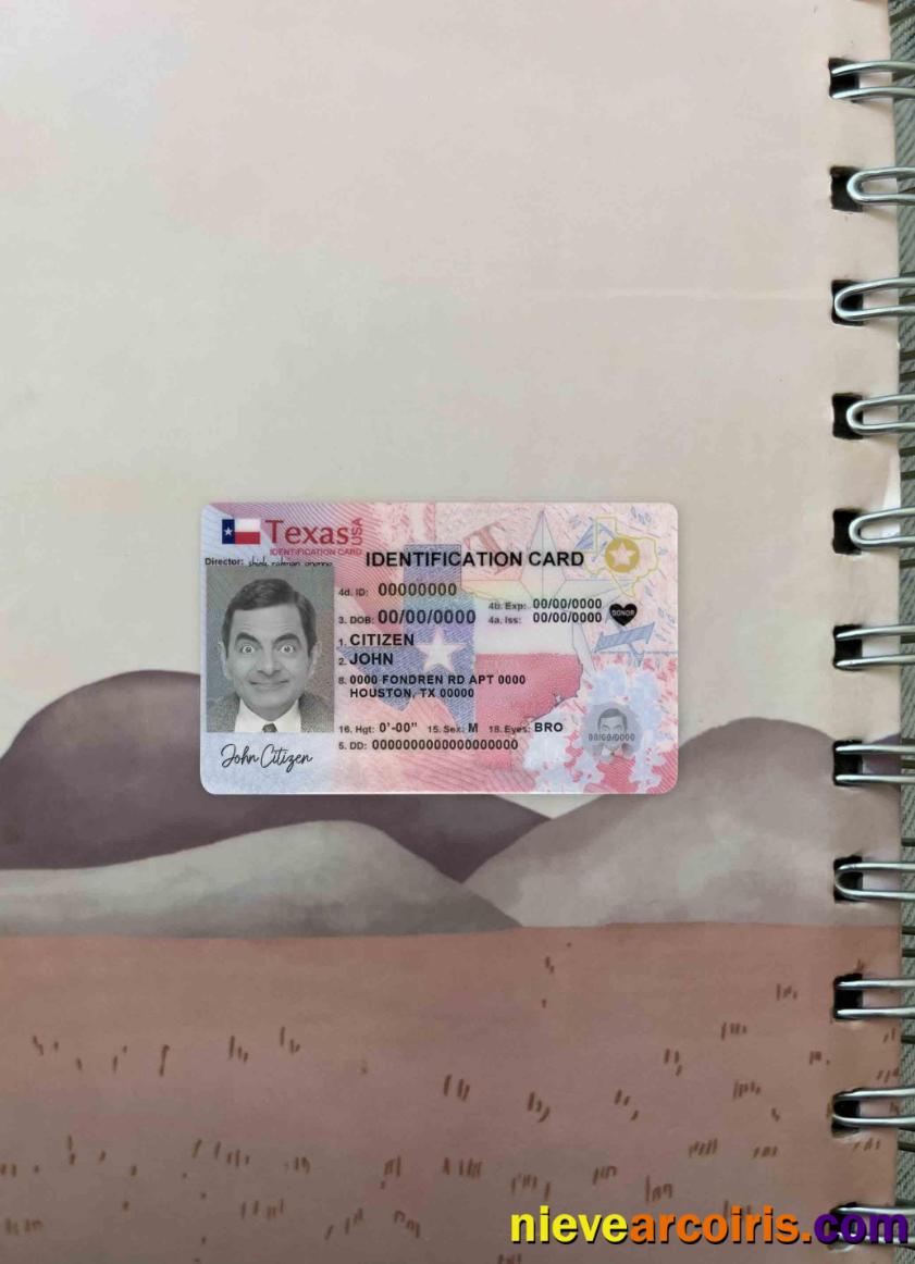USA Texas New ID Photolook FRONT Template