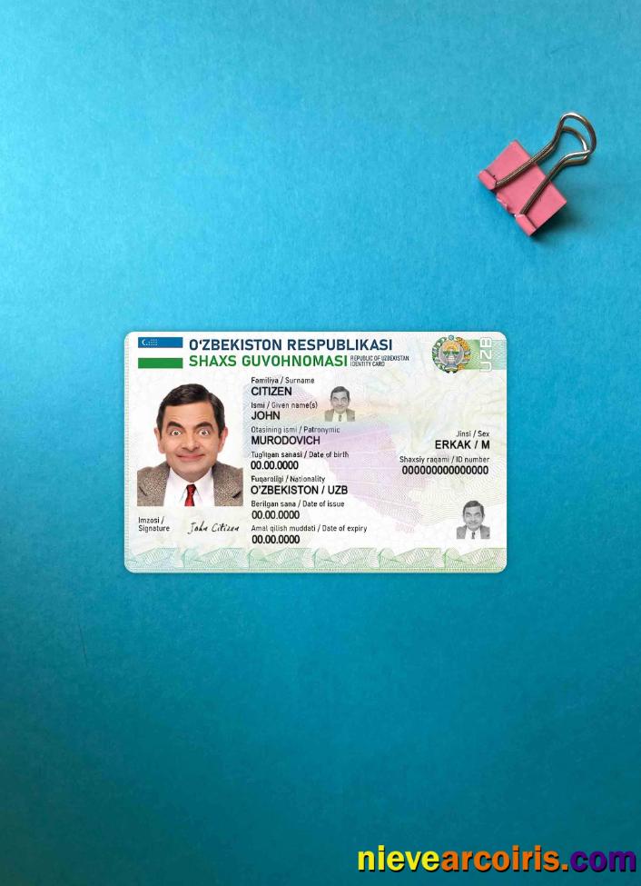 Uzbekistan ID Card Photolook FRONT Preview
