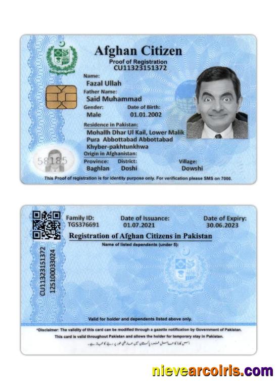 Afghan Citizen Proof Of Registration Photolook