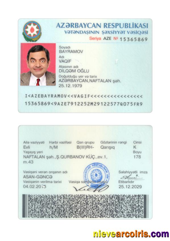 Azerbaijan ID Card 2016 Present Photolook