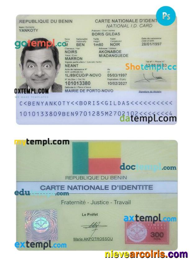 Benin ID Card Preview
