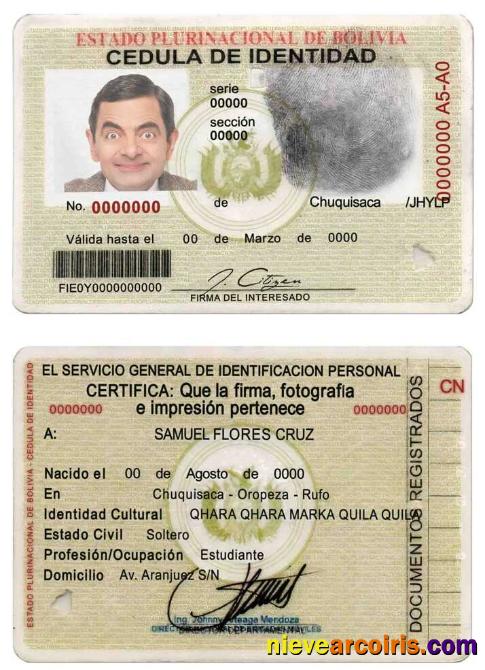 Bolivia ID (1) Sample