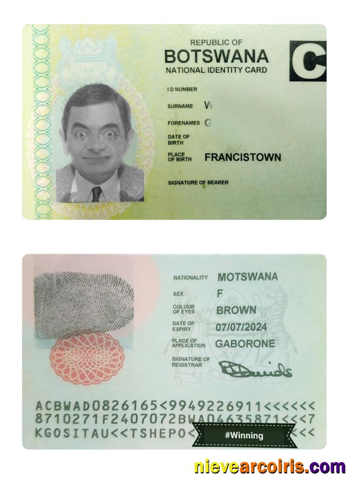Botswana Identity Card Sample