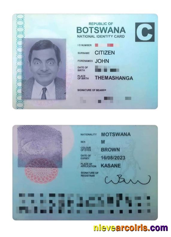 Botswana National ID Card Sample