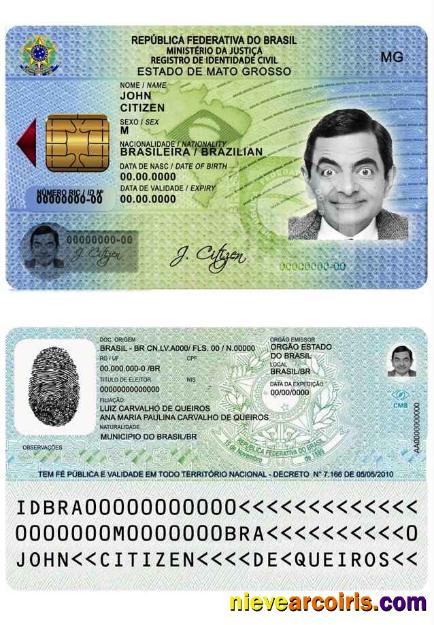Editable Brazil ID Template In PSD Format (from 2009) (2)