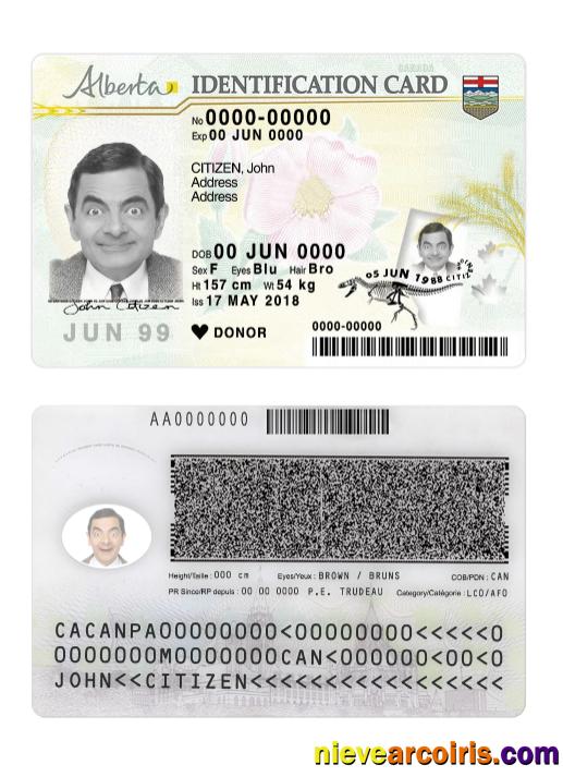Canada Alberta ID Card Preview