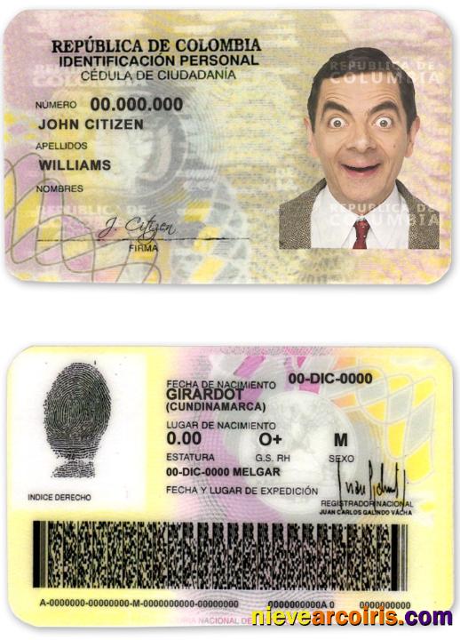 Editable Colombia ID Template In PSD Format, Fully Editable (2010 – 2020)