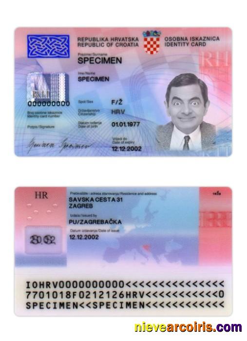 Croatia Identity Card Preview