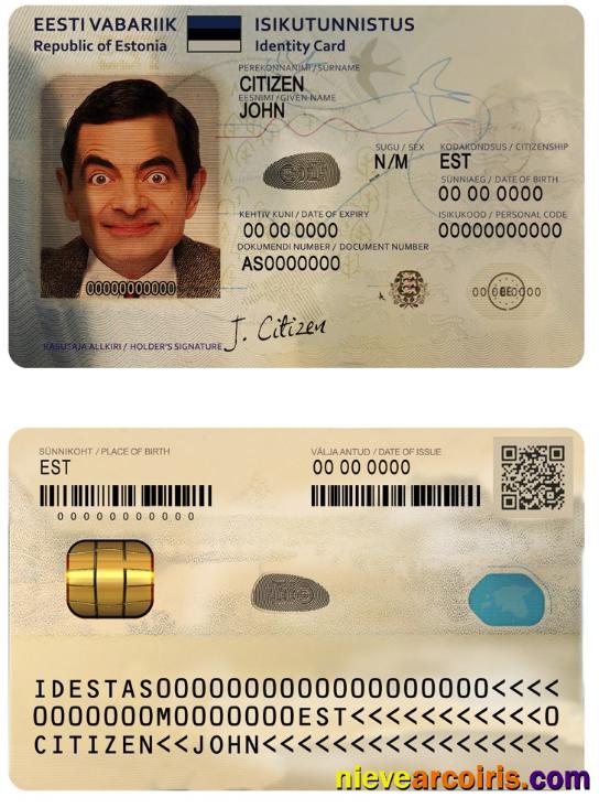 Editable Estonia ID Template In PSD Format, Fully Editable (2018 – Present)