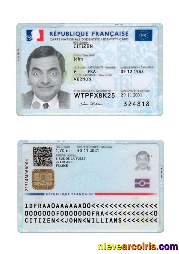 France ID Card 2021 Present Version 2 Photolook