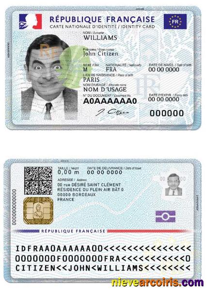 Premium France National ID Card Template In PSD Format, Fully Editable (2021 March – Present)