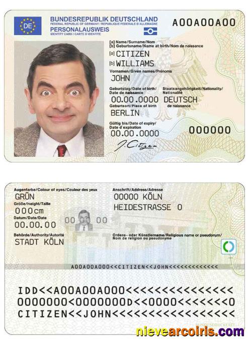Editable Germany ID Template In PSD Format, Fully Editable, With All Fonts (2021 – Present)