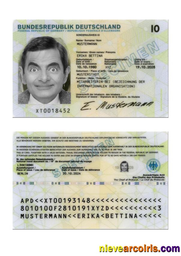 Germany Special ID Card 2024 Present Template
