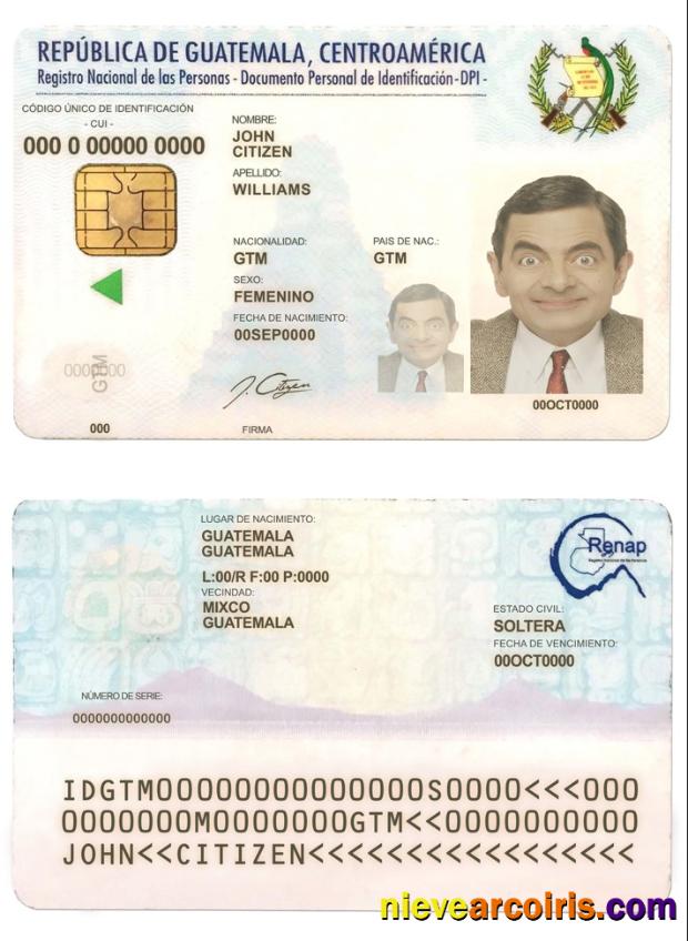 Guatemala ID Template