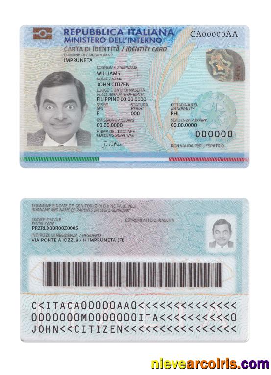 Italy ID (2016 – Present) Updated Template
