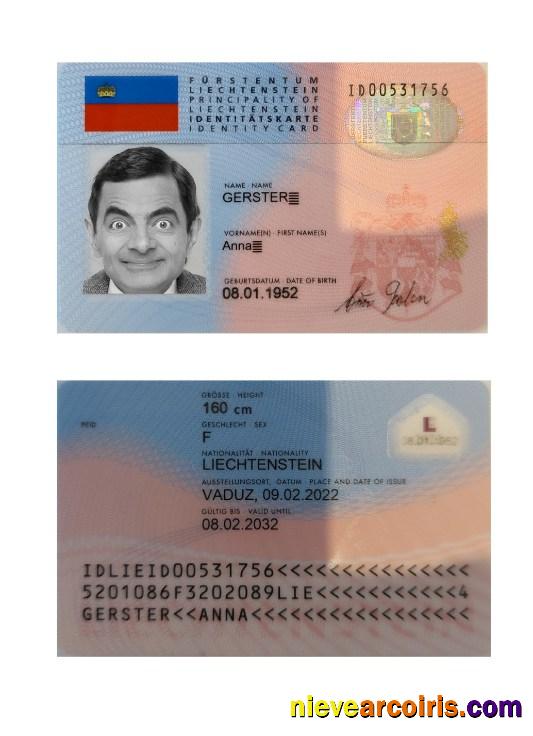 Liechtenstein ID Card Preview