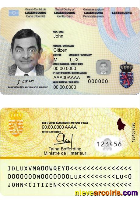Luxembourg ID Sample