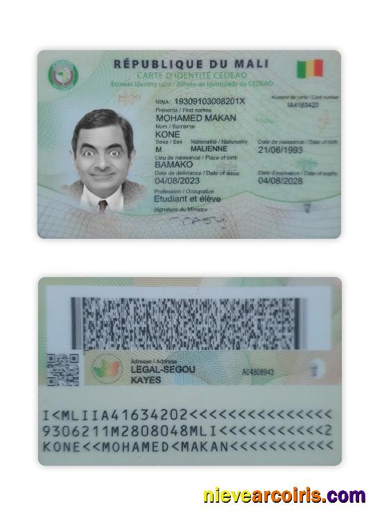 Mali ID Card Template