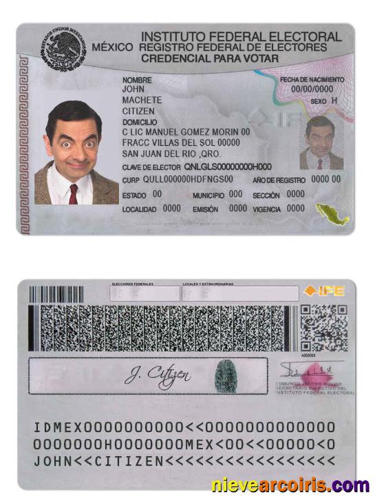 Mexico ID Template