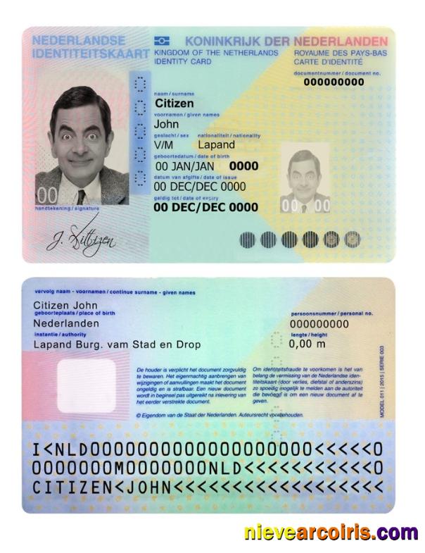 Netherlands ID Template