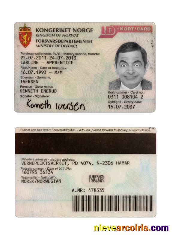 Norway ID Kort Card Preview