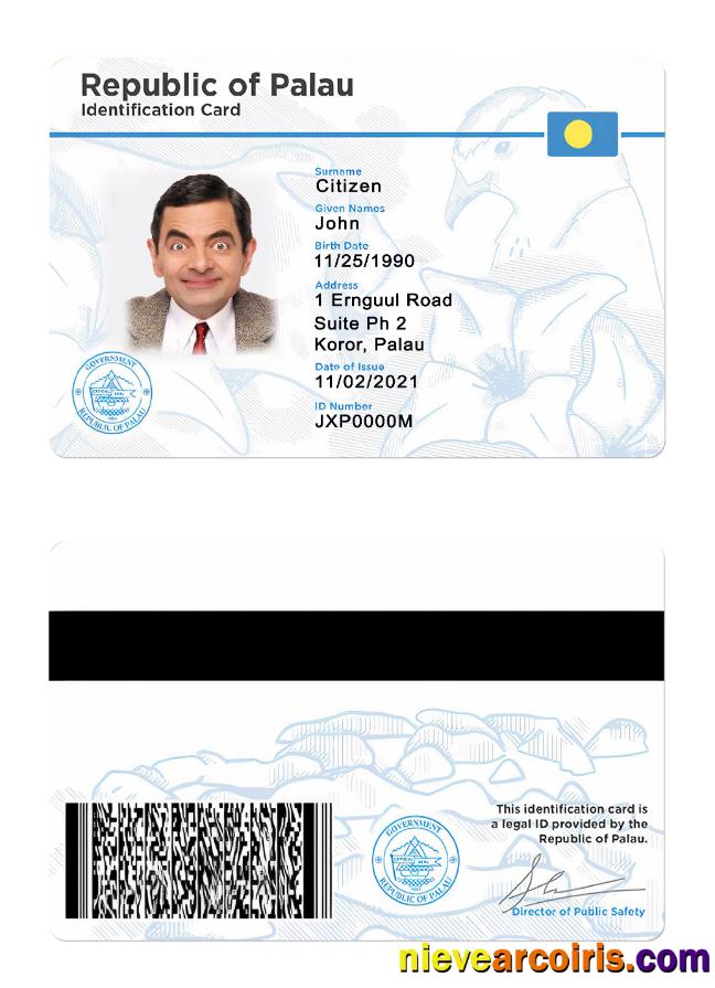 Palau ID Card Template