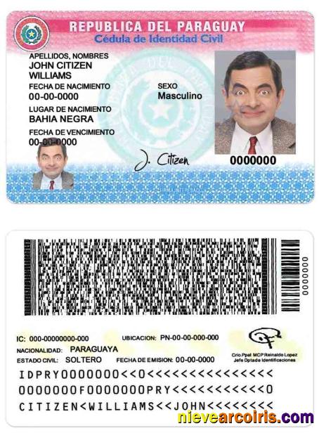 Paraguay ID Sample