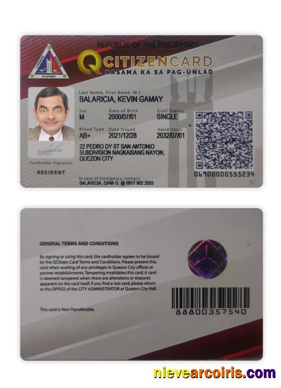 Pilippines Citizen ID Card Sample