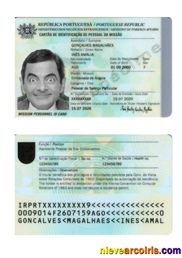 Portugal ID Card 2020 Present Photolook