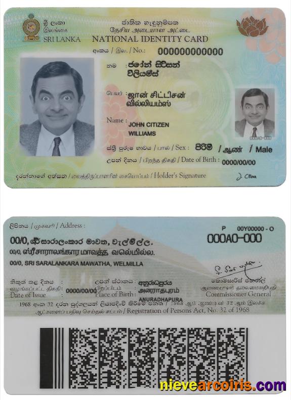 Professional Sri Lanka Identity Card Template In PSD Format, Version 2