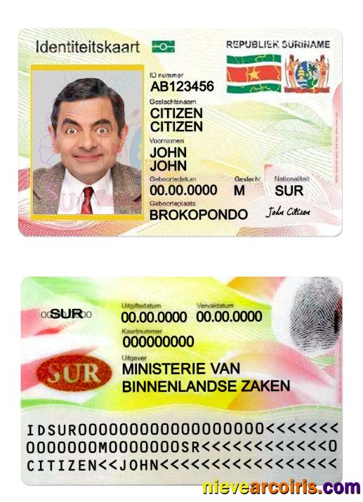 Suriname ID Card Preview