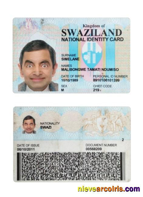 Swaziland National ID Card Preview