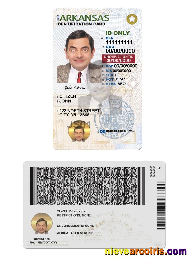 USA Arkansas ID Card Under 21 Preview