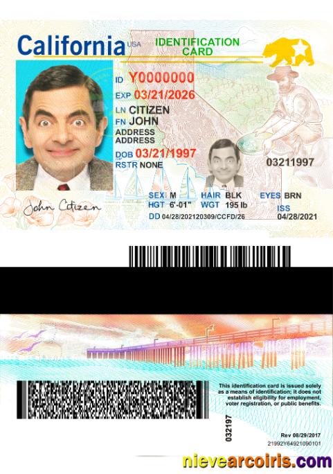 USA California ID Card 2021 Present Photolook