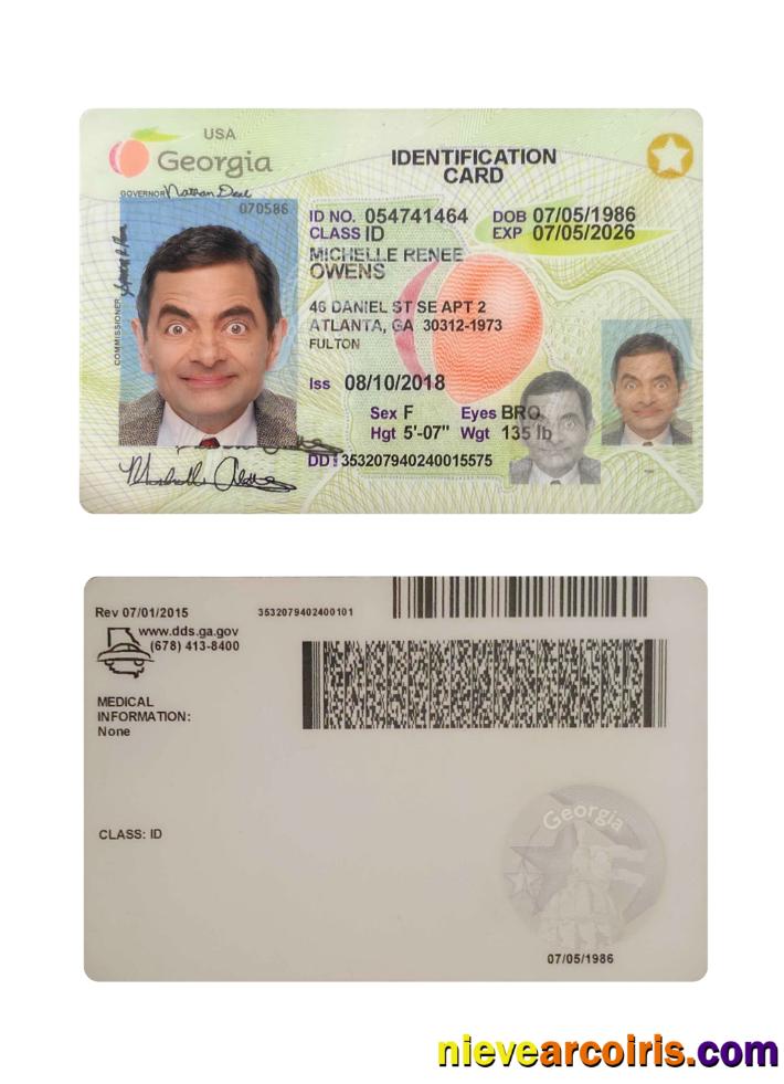 USA Georgia ID Card 2018 Present Preview