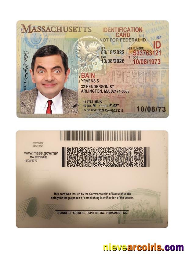 USA Massachusetts ID Card Preview