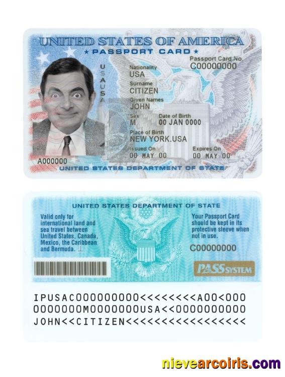 USA Passport ID Card Preview