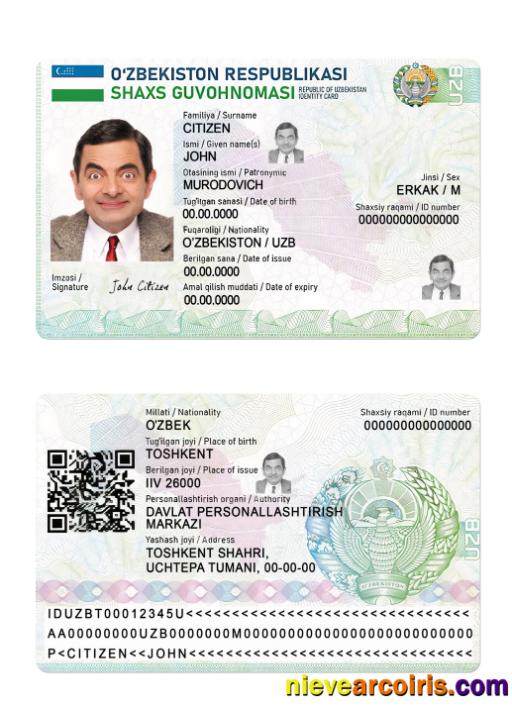 Uzbekistan ID Card Sample