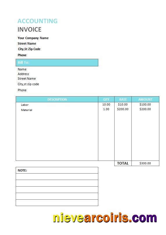 Realistic Accounting Service Invoice Template