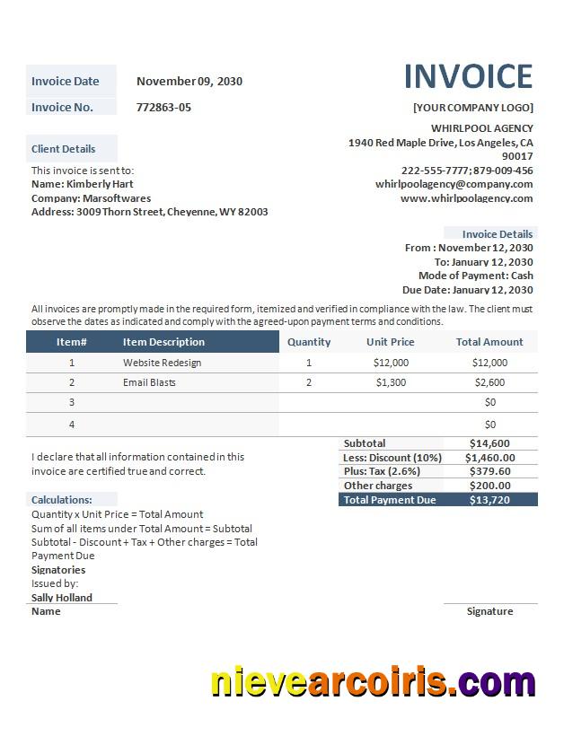 Editable Advertising Agency Invoice Format Template