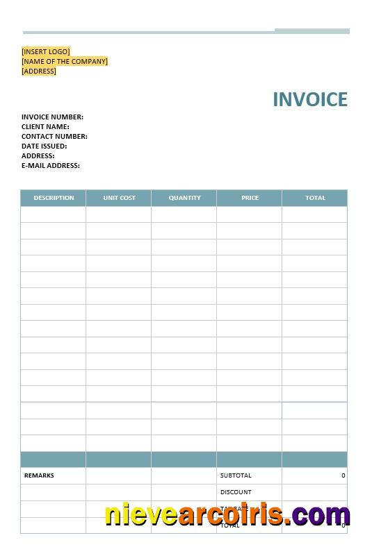 Editable Blank Software Invoice Template